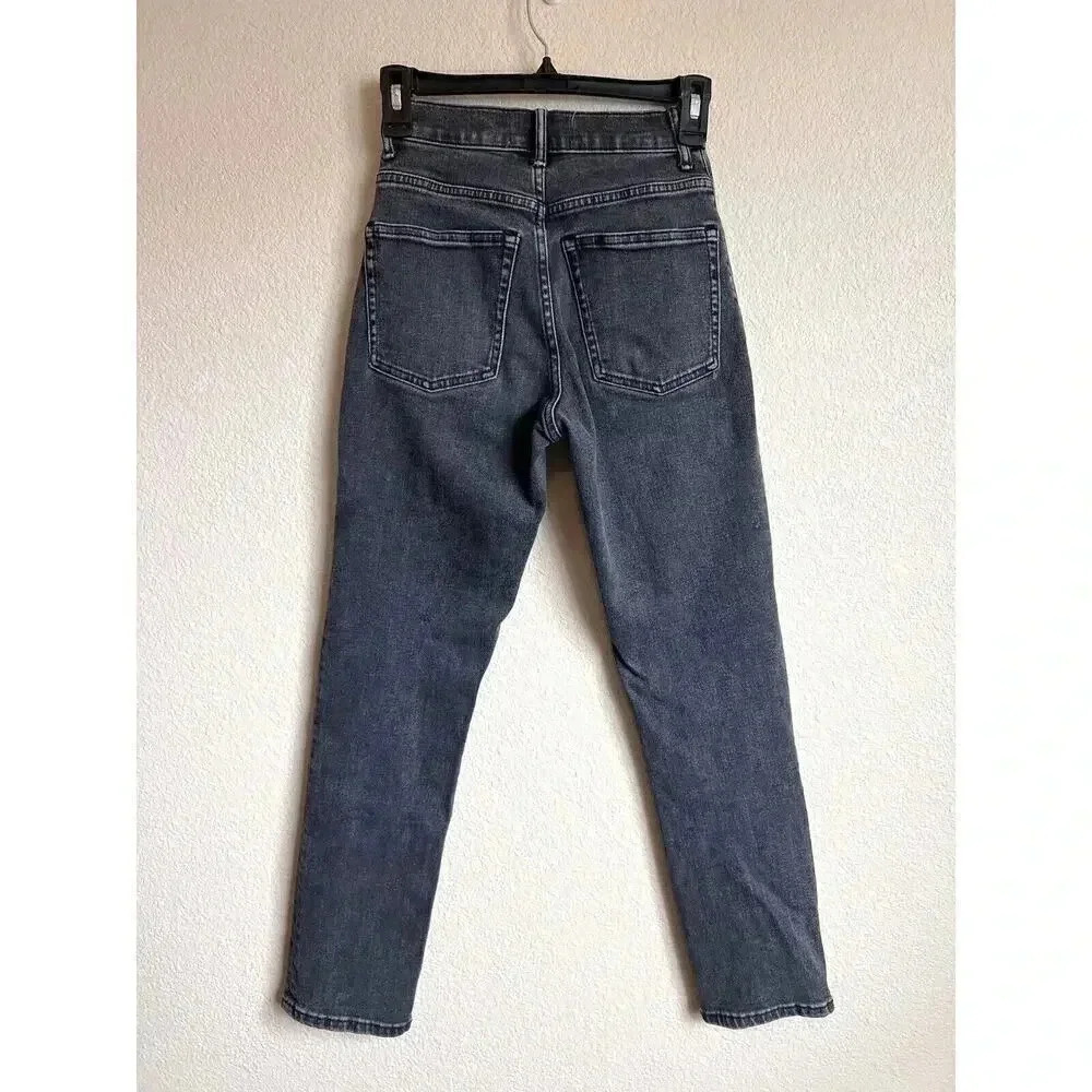 Everlane The High Rise Straight Leg Jeans Women's Size 23 Gray Wash - Picture 2 of 8